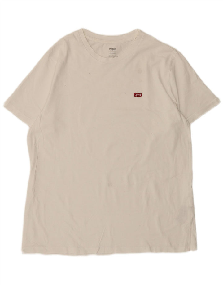Ανδρικό μπλουζάκι Levi's Standard Top Large White Βαμβακερό