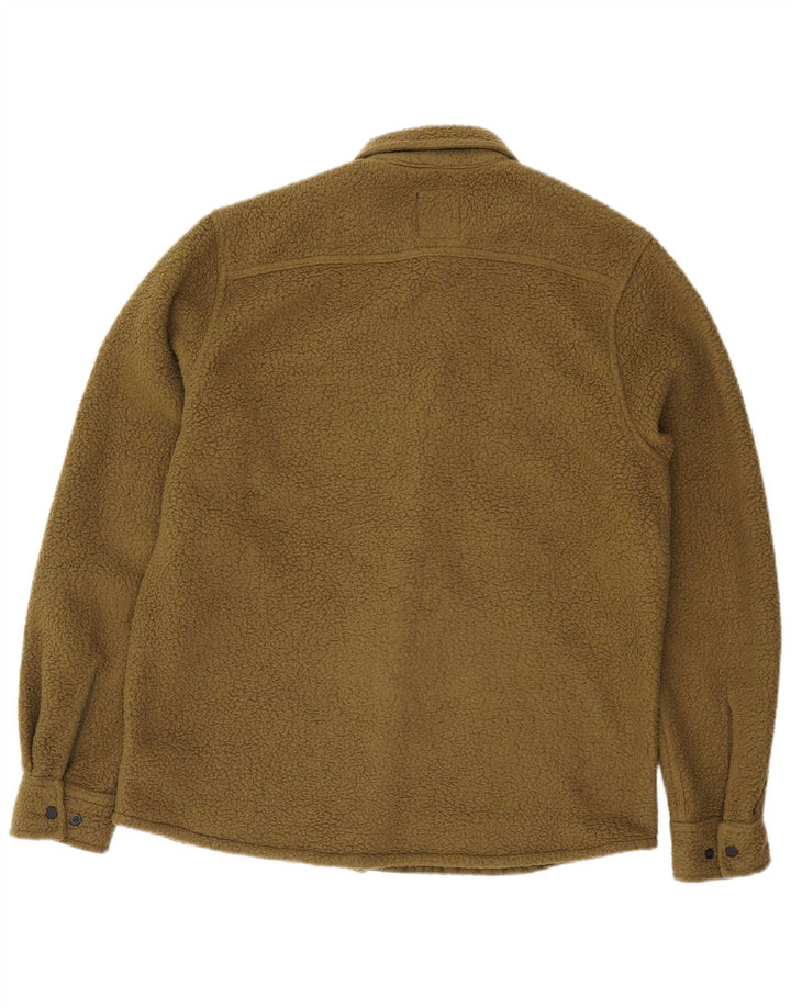 TIMBERLAND Mens Overshirt Fleece Shirt Small Khaki Polyester