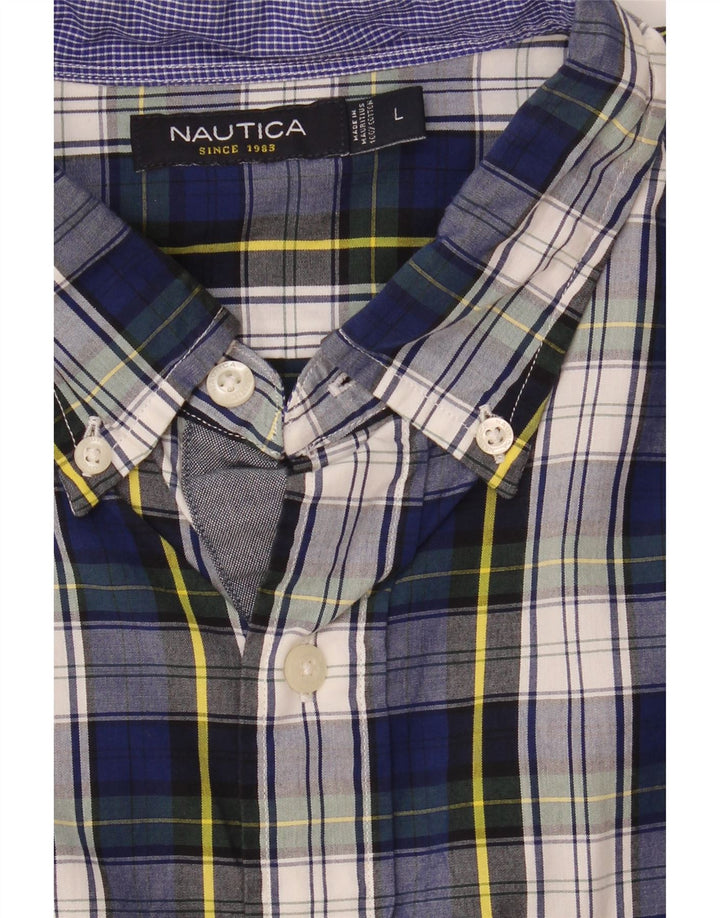 Ανδρικό πουκάμισο Nautica Large Navy Blue Check Cotton