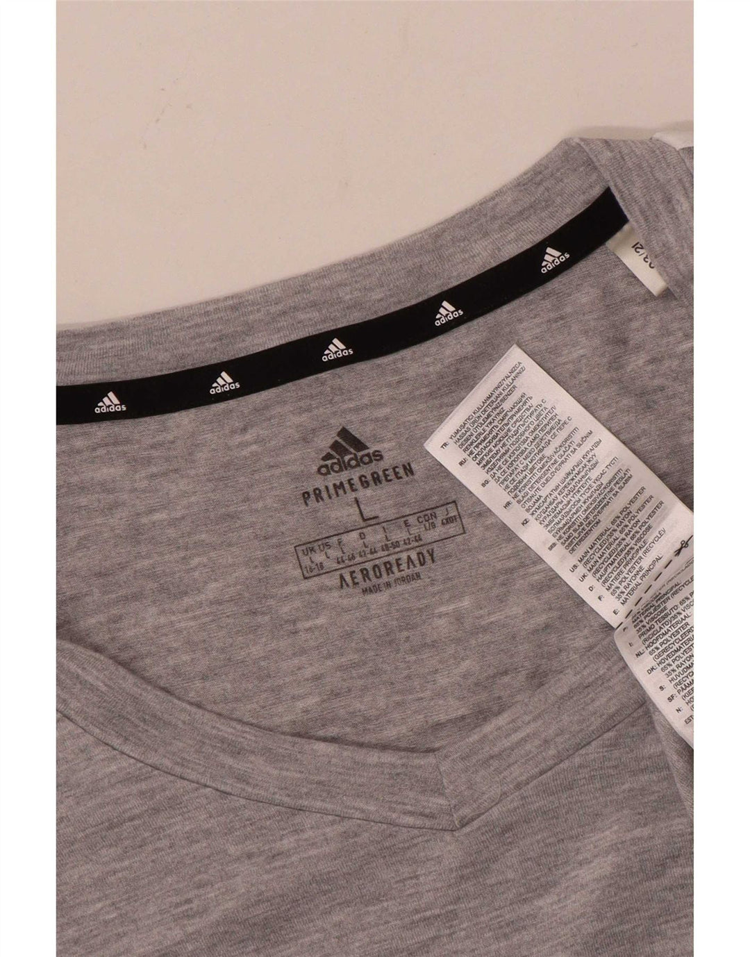 Adidas Γυναικείο T-Shirt Top UK 16/18 Large Grey Polyester