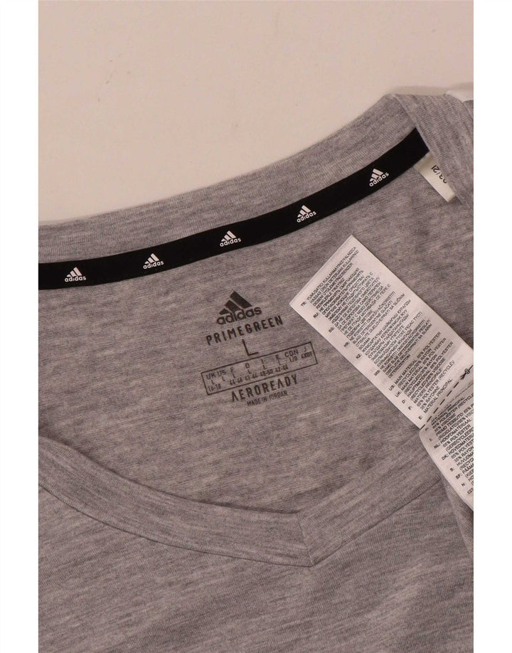 Adidas Γυναικείο T-Shirt Top UK 16/18 Large Grey Polyester