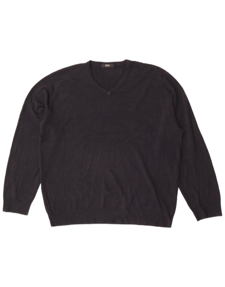 Ανδρικό πουλόβερ Marks & Spencer με V λαιμόκοψη XL Navy Blue Ακρυλικό