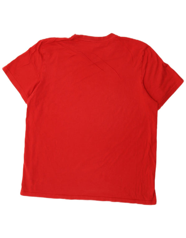 Adidas Mens T-Shirt Top XL Red Cotton