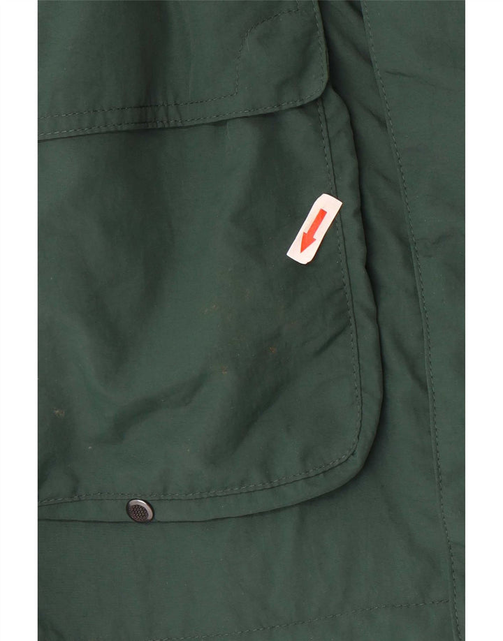 Vintage Ανδρικό μπουφάν βροχής με κουκούλα UK 40 Large Green Polyamide