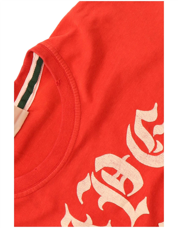 Γυναικείο γραφικό μπλουζάκι SUPERDRY Top UK 12 μεσαίο κόκκινο βαμβακερό