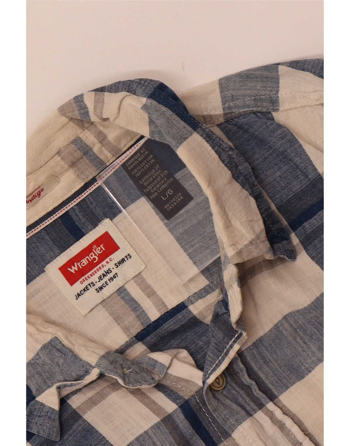 Ανδρικό πουκάμισο Wrangler Large Beige Check Cotton