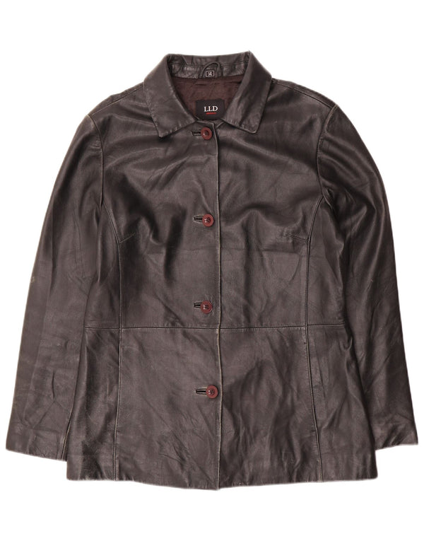 LLD Γυναικείο Δερμάτινο Μπουφάν UK 14 Large Μαύρο Δερμάτινο