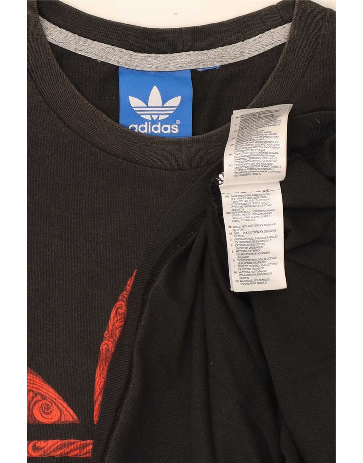 Ανδρικό γραφικό T-Shirt Adidas Top μεγάλο γκρι βαμβακερό