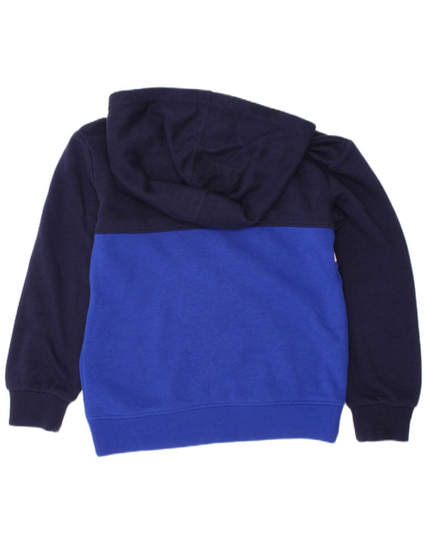 UNDER ARMOUR Boys Graphic Hoodie Jumper 5-6 Years Navy Blue Colourblock