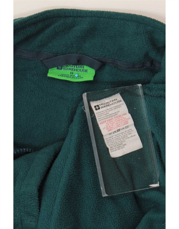 Mountain Warehouse Boys Fleece Jacket 12-13 Years Green Polyester