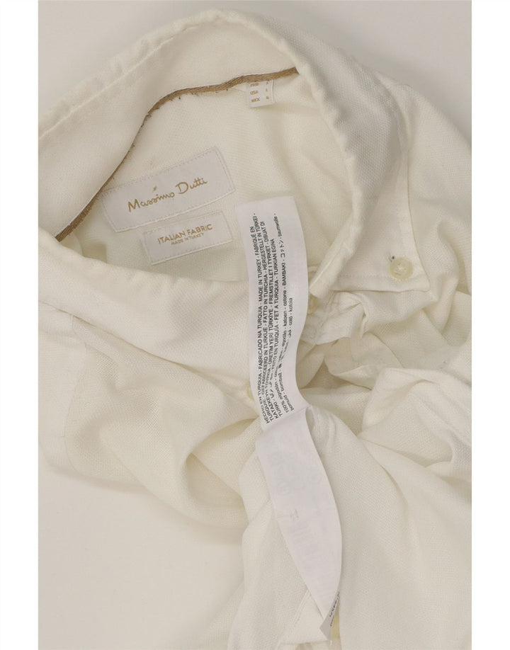 Ανδρικό πουκάμισο Massimo Dutti, μεγάλο λευκό βαμβακερό