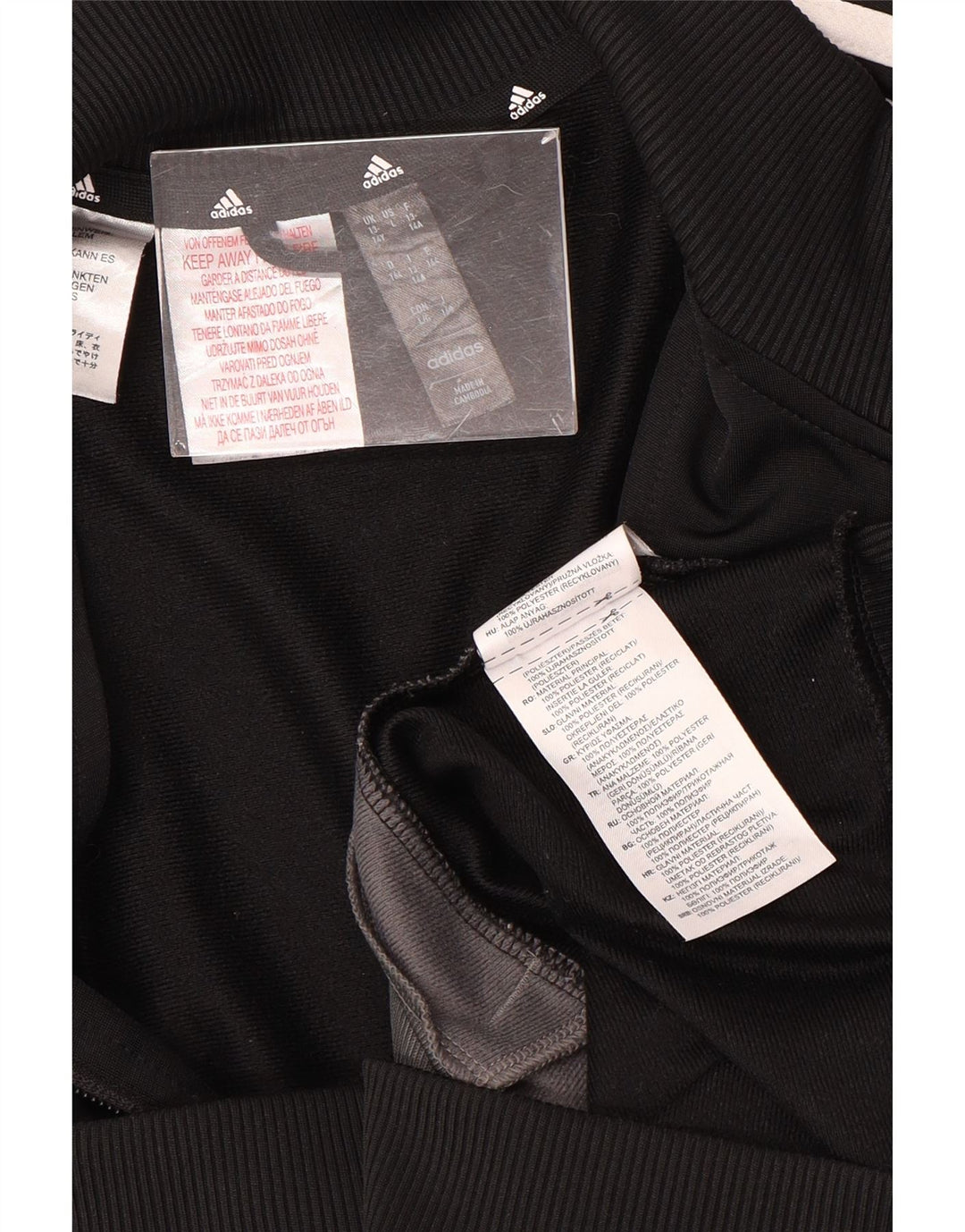 ADIDAS Boys Aeroready αθλητική φόρμα μπουφάν 13-14 ετών Μαύρο Colourblock