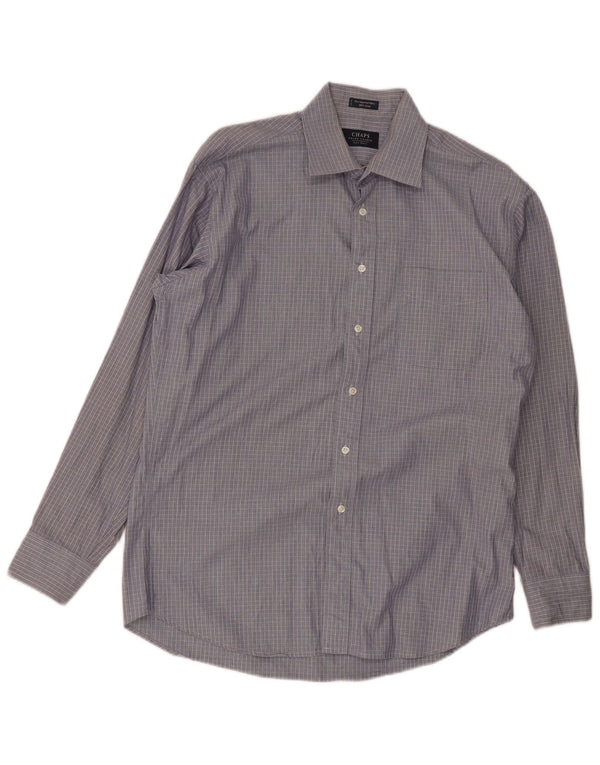 Chaps Ralph Lauren Ανδρικό Φόρεμα Πουκάμισο, Μέγεθος 16 1/2 Large Blue Check Cotton