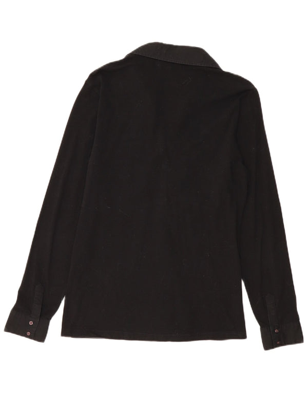 MARINA MILITARE Γυναικείο μακρυμάνικο μπλουζάκι πόλο UK 18 XL μαύρο βαμβακερό