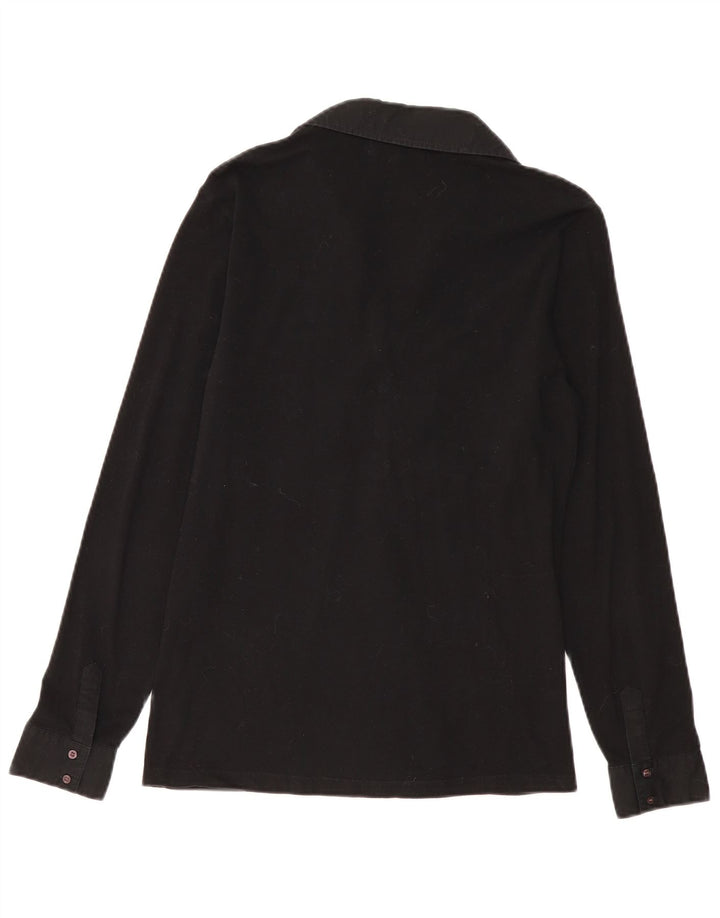 MARINA MILITARE Γυναικείο μακρυμάνικο μπλουζάκι πόλο UK 18 XL μαύρο βαμβακερό