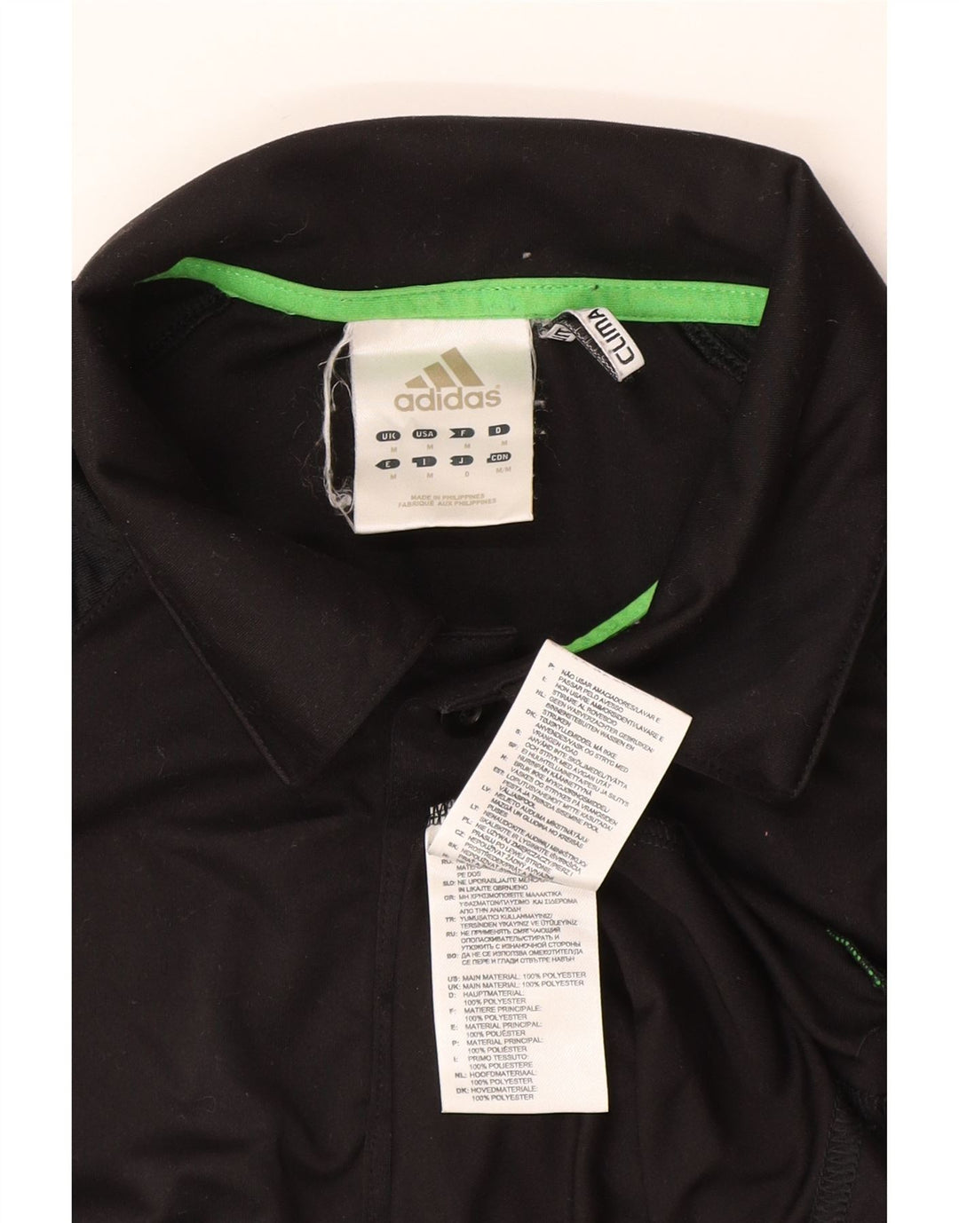 Ανδρικό πουκάμισο Adidas Climalite Polo Medium μαύρο πολυεστέρα