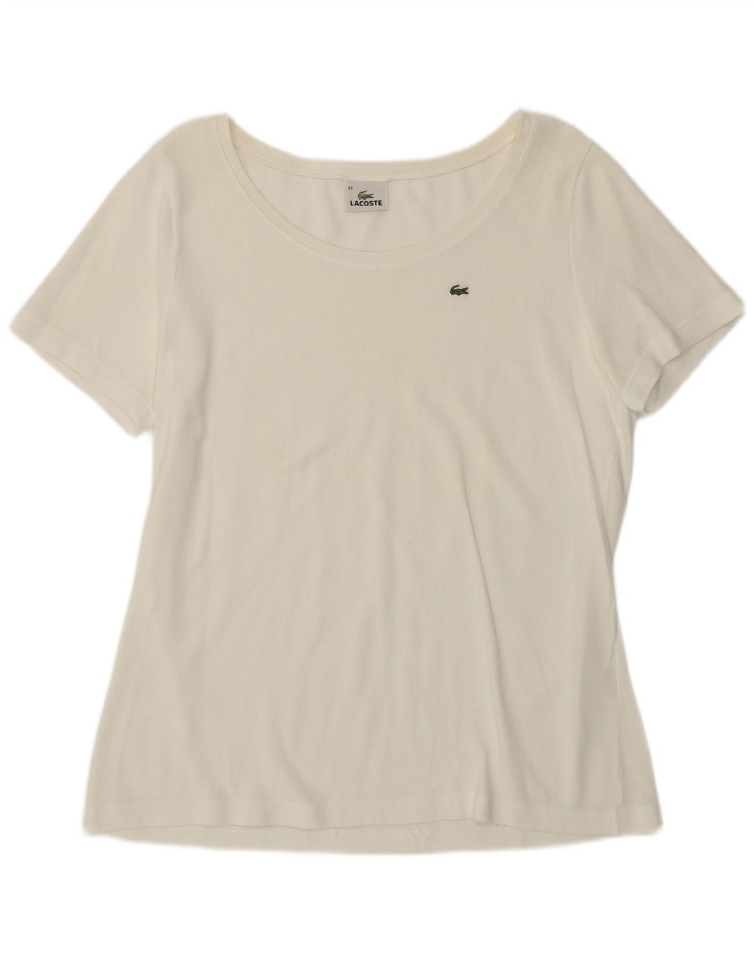 Γυναικείο T-Shirt Lacoste Top Size 44 Μεγάλο λευκό βαμβακερό