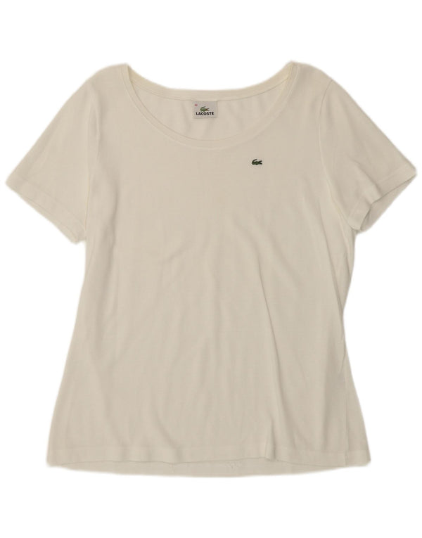 Γυναικείο T-Shirt Lacoste Top Size 44 Μεγάλο λευκό βαμβακερό