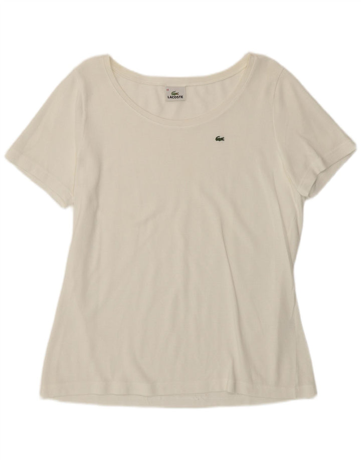 Γυναικείο T-Shirt Lacoste Top Size 44 Μεγάλο λευκό βαμβακερό