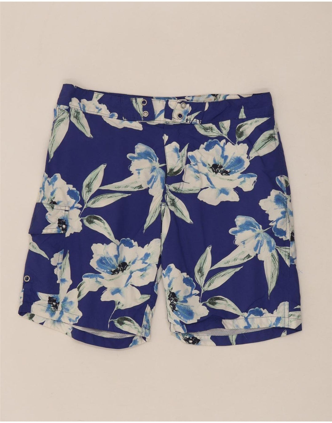 J. CREW Mens Swimming Shorts Medium  Blue Floral Nylon Vintage J. Crew and Second-Hand J. Crew from Messina Hembry 