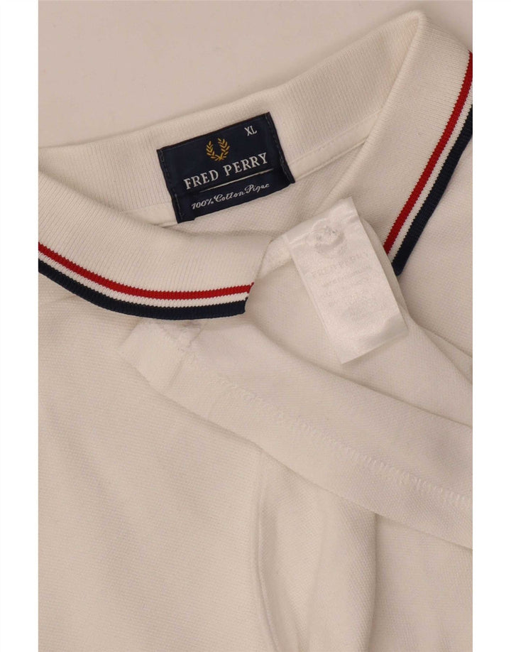 Fred Perry Ανδρικό πουκάμισο Polo XL Λευκό βαμβακερό