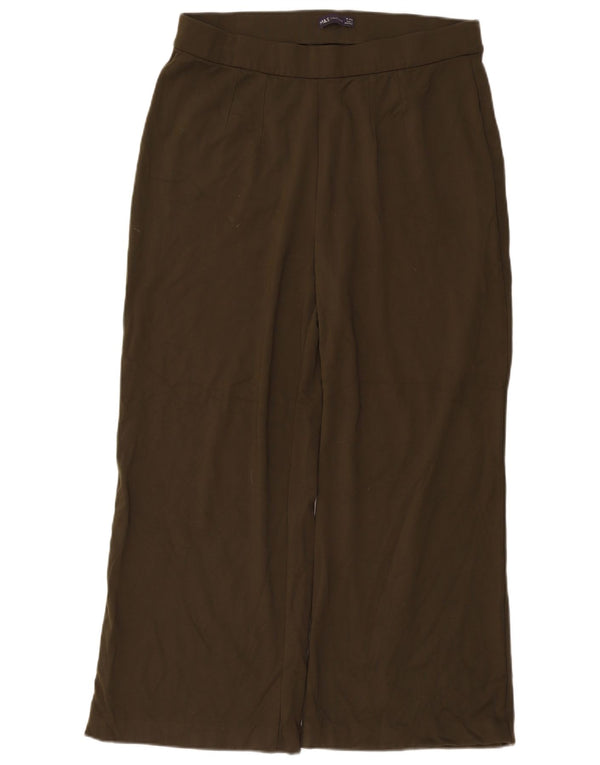 Marks & Spencer Γυναικείο φαρδύ παντελόνι casual UK 18 XL W38 L29 Khaki
