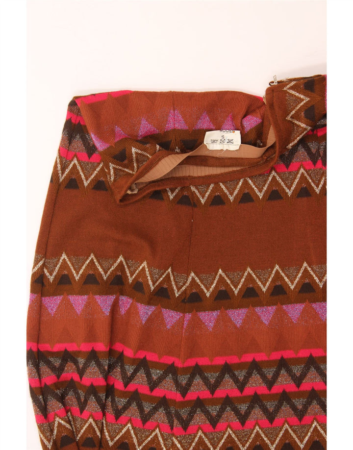 VINTAGE Γυναικεία Maxi Flared Φούστα IT 42 Medium W30 Πολύχρωμη Γεωμετρική
