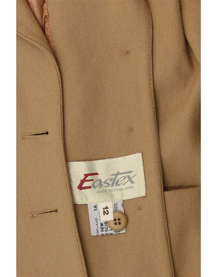 EASTEX Womens 3 Button Blazer Jacket UK 12 Medium Beige New Wool Vintage Eastex and Second-Hand Eastex from Messina Hembry 