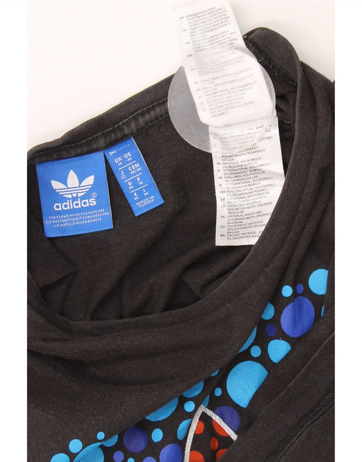 Ανδρικό γραφικό T-Shirt Adidas Top Μεσαίο μαύρο βαμβακερό
