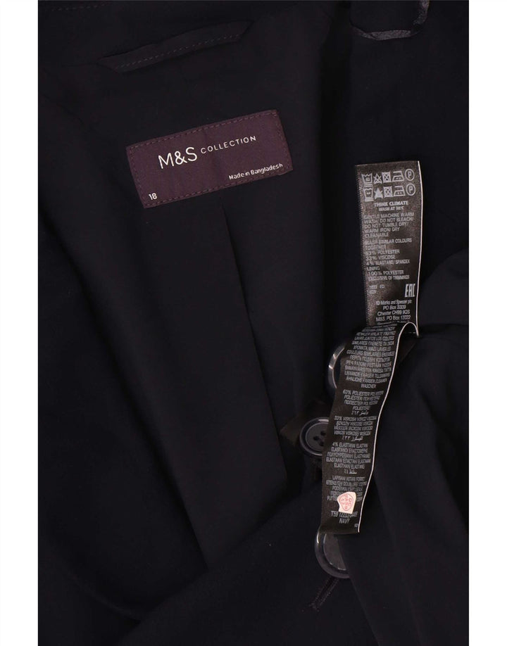 Marks & Spencer Γυναικείο μπουφάν σακάκι με 1 κουμπί UK 18 XL Navy Blue Polyester