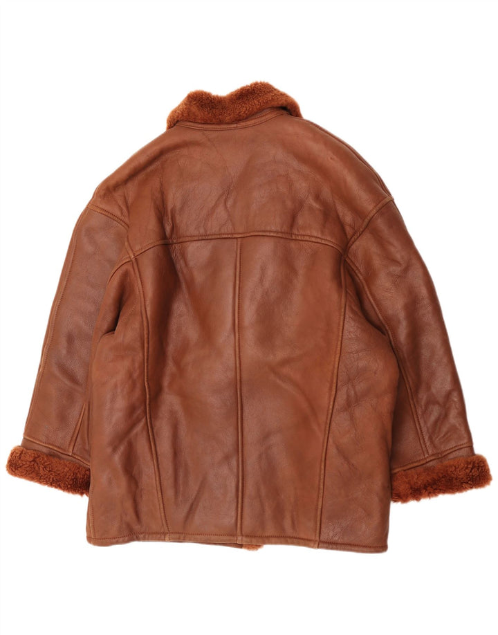 Vintage Γυναικείο Oversized Μπουφάν Shearling EU 42 Μεγάλο Καφέ