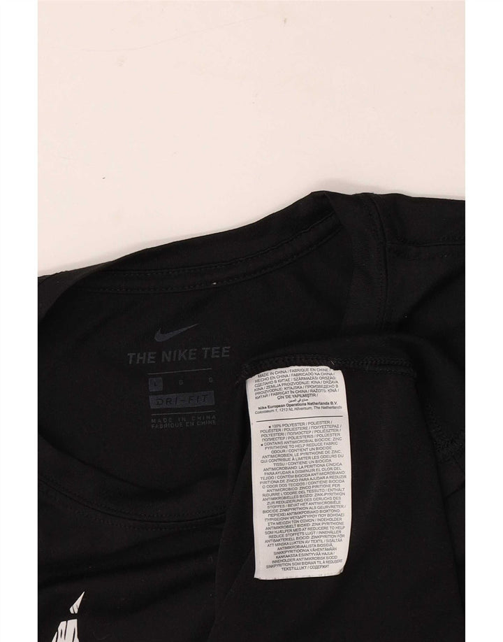 Γυναικείο μπλουζάκι Nike Dri Fit Regular Top UK 16 μεγάλο μαύρο πολυεστέρα