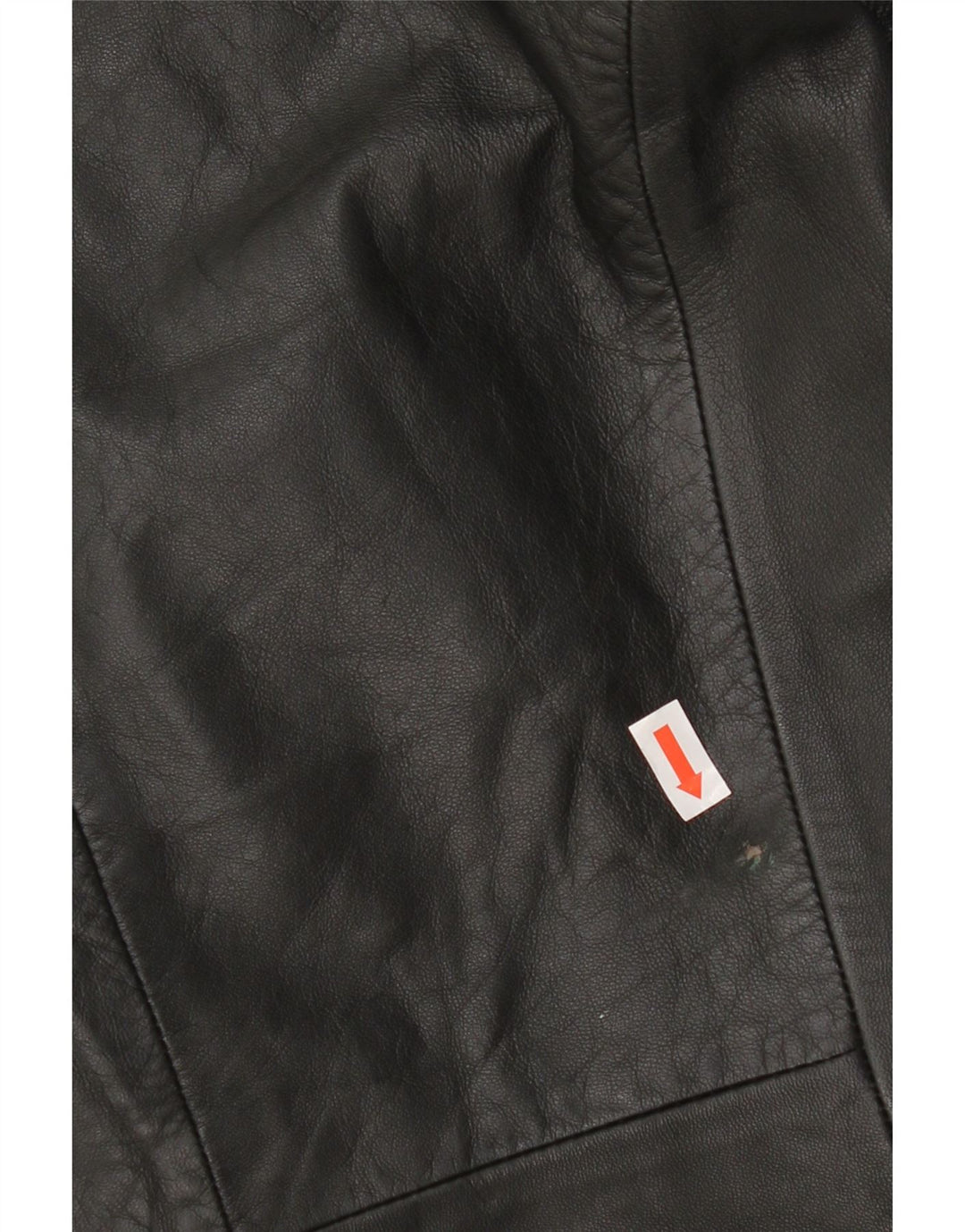 Vintage Γυναικείο Δερμάτινο Μπουφάν με 1 Κουμπί UK 12 Μεσαίο Μαύρο Δερμάτινο