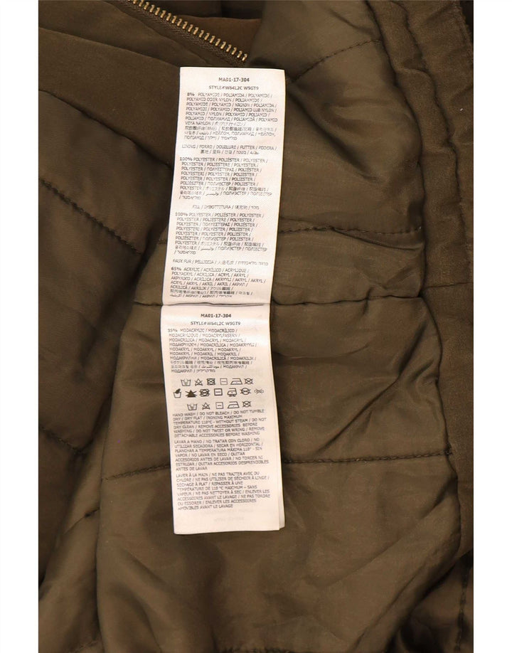 Guess Γυναικείο μπουφάν Parka με κουκούλα μεγάλου μεγέθους UK 6 XS Khaki Polyester