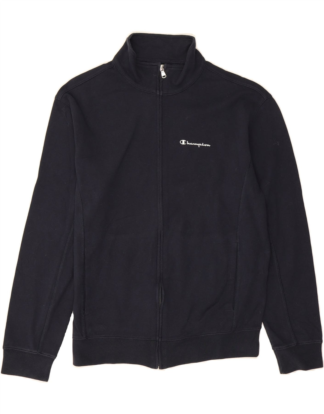 CHAMPION Womens Tracksuit Top Jacket UK 14 Medium Navy Blue Cotton Vintage Champion and Second-Hand Champion from Messina Hembry 