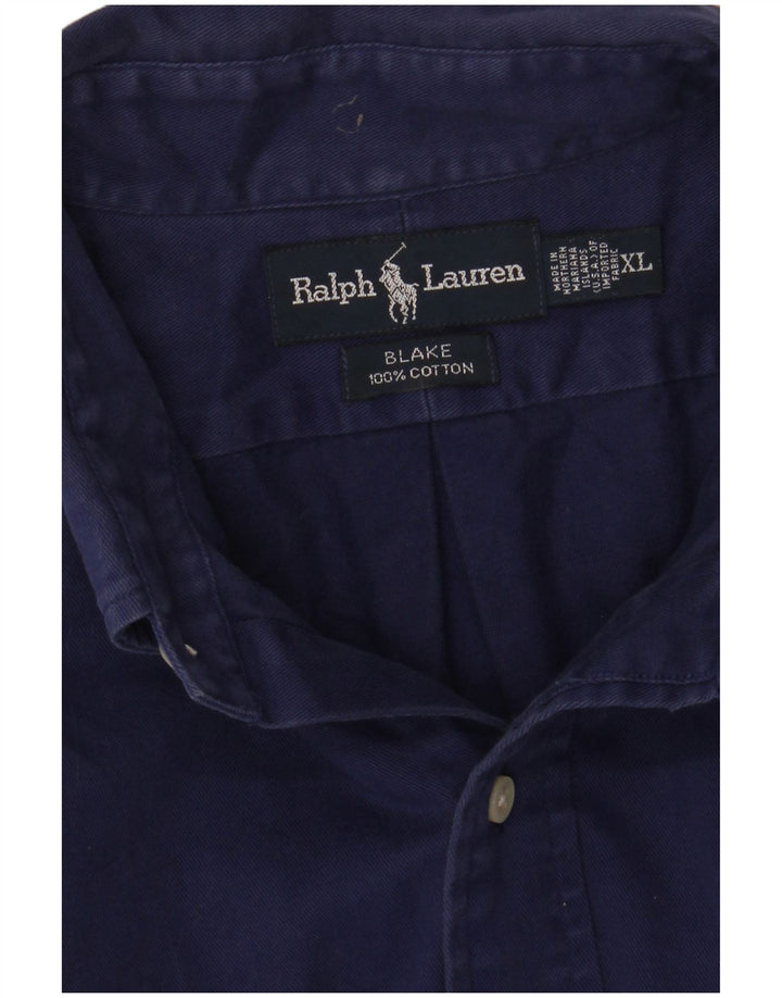 Ανδρικό μπλέικ πουκάμισο Ralph Lauren XL Navy Blue Cotton