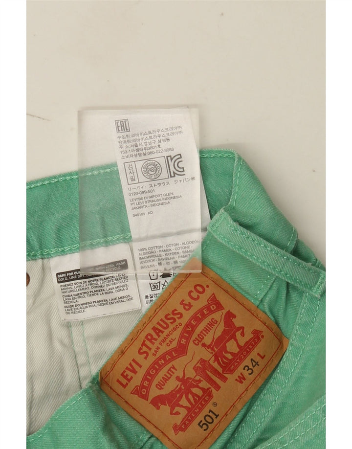 Γυναικείο σορτς Levi's 501 τζιν W34 Μεγάλο πράσινο βαμβακερό