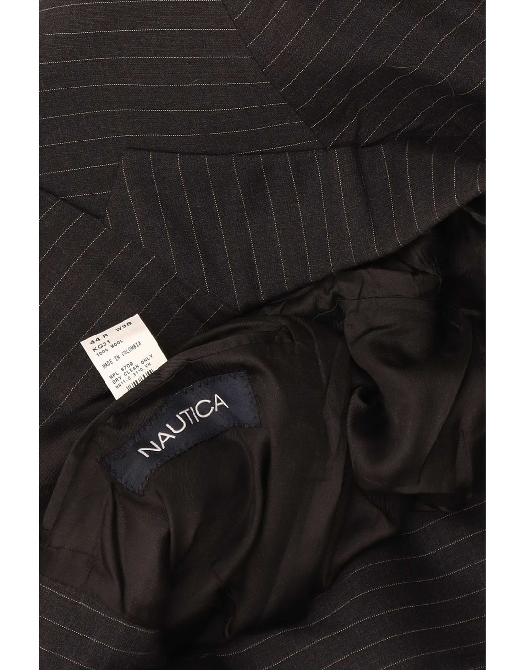Nautica Ανδρικό σακάκι σακάκι με 3 κουμπιά UK 44 2XL Μαύρο μαλλί