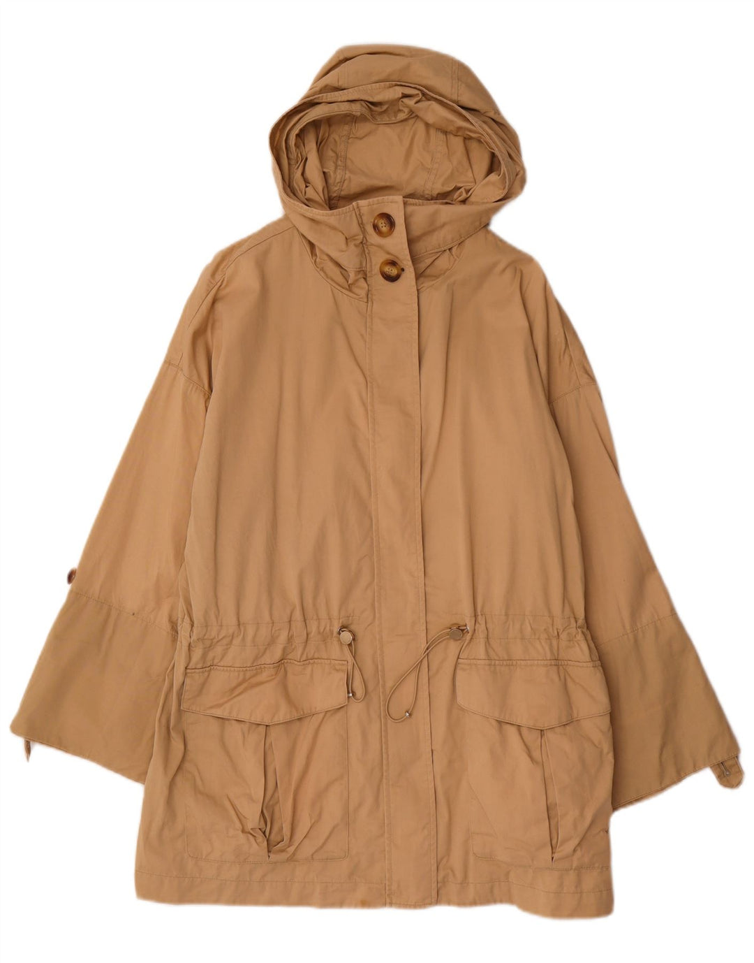 MASSIMO DUTTI Γυναικείο μπουφάν Parka με κουκούλα UK 14 μεσαίο βαμβακερό μπεζ