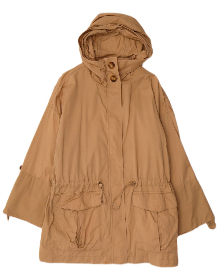 MASSIMO DUTTI Γυναικείο μπουφάν Parka με κουκούλα UK 14 μεσαίο βαμβακερό μπεζ