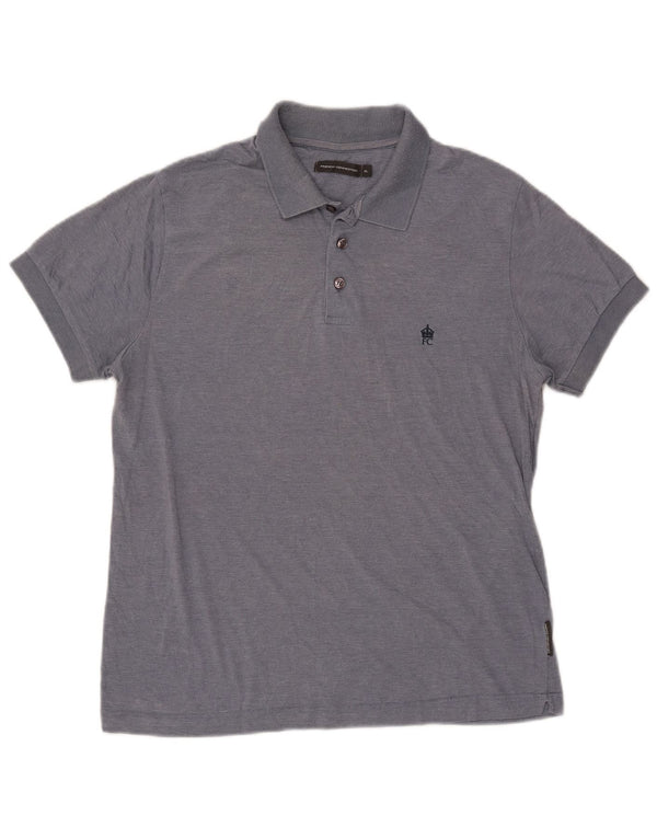 French Connection Ανδρικό πουκάμισο πόλο XL Navy Blue από βαμβάκι