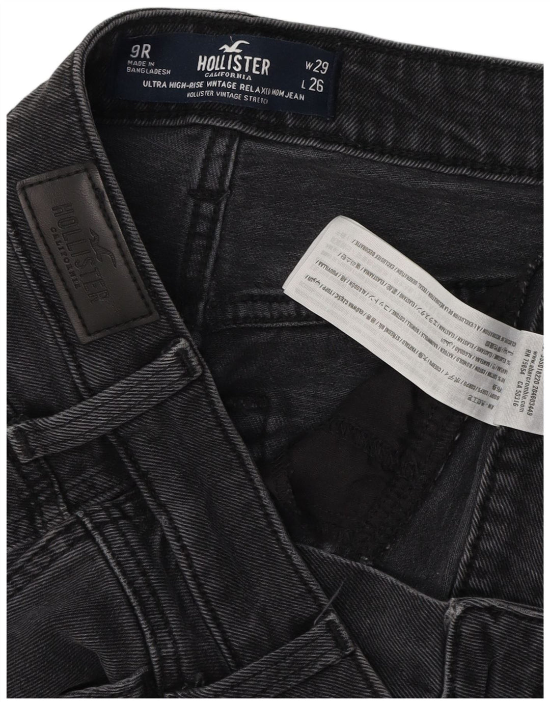 HOLLISTER Γυναικείο Mom Jean ψηλό κωνικό τζιν US 9 Medium W29 L24 Grey