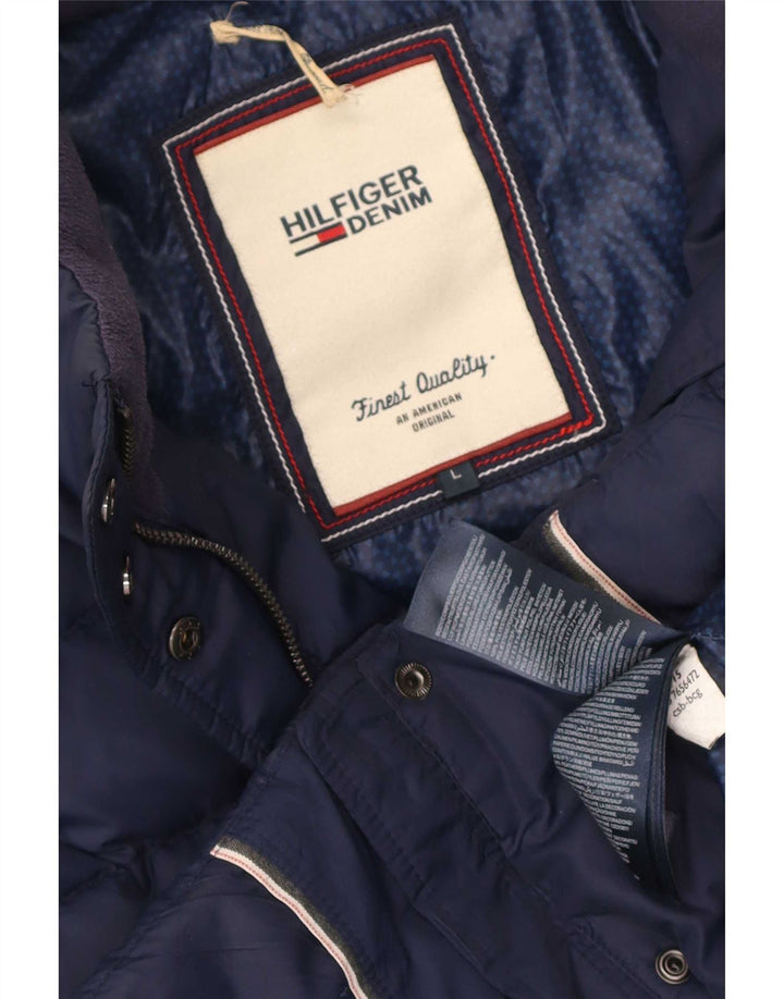Tommy Hilfiger Γυναικείο μπουφάν UK 16 Large Navy Blue Polyester