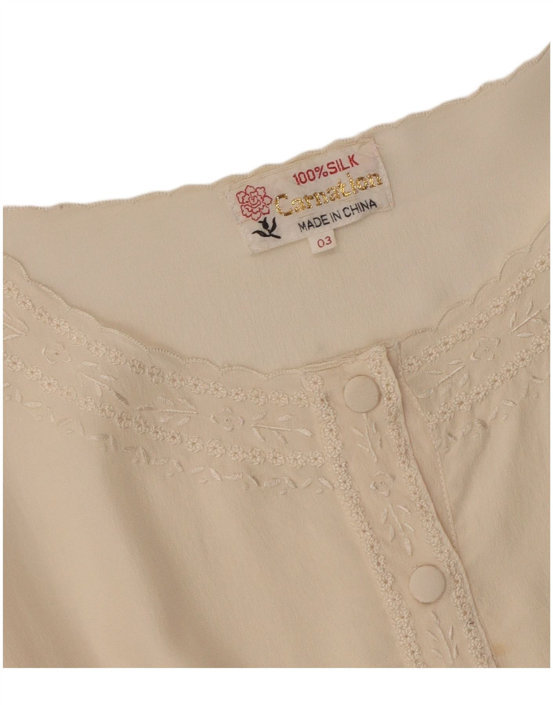 Γυναικεία μπλούζα VINTAGE τοπ UK 16 Large Off White Silk