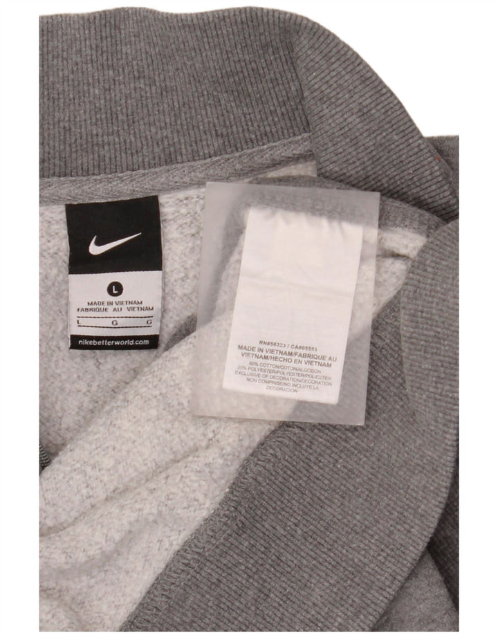 Ανδρικό φούτερ Nike με φερμουάρ, βαμβακερό γκρι μεγάλο γκρι