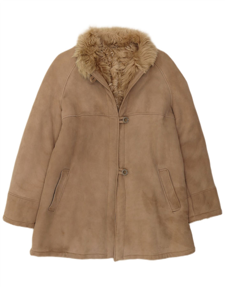 Vintage Γυναικείο Shearling Jacket UK 8 Small Brown