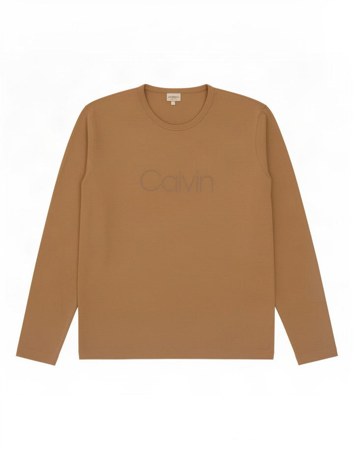 Calvin Klein Ανδρικό γραφικό τοπ μακρυμάνικο μεγάλο μπεζ