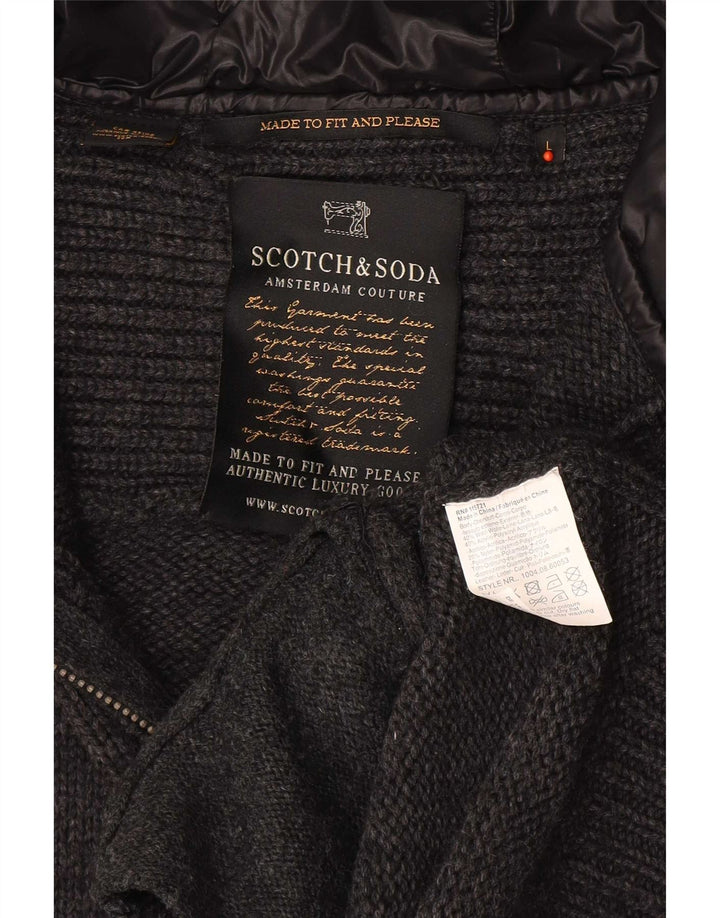 Πουλόβερ ανδρική ζακέτα Scotch & Soda Μεγάλο γκρι μαλλί