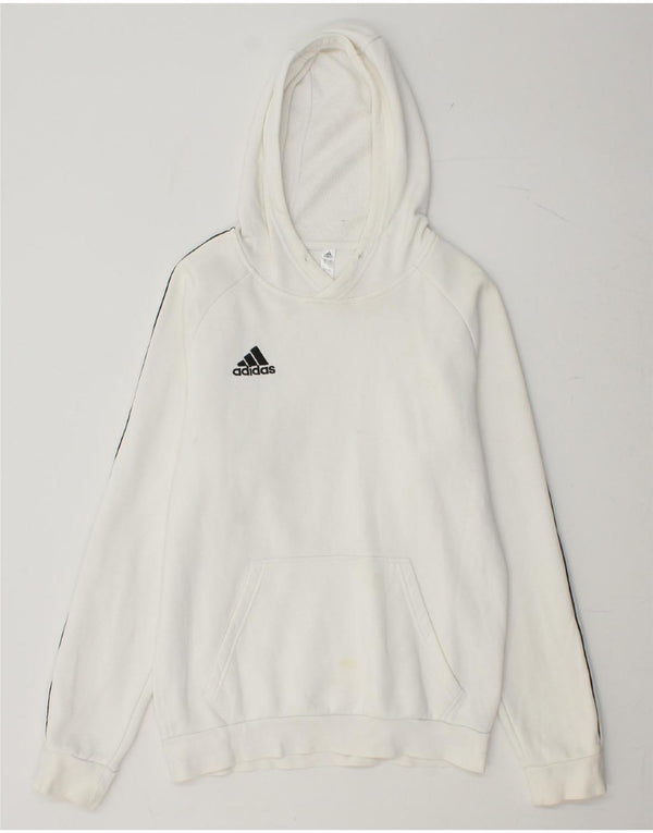 ADIDAS Mens Hoodie Jumper Small White Cotton
