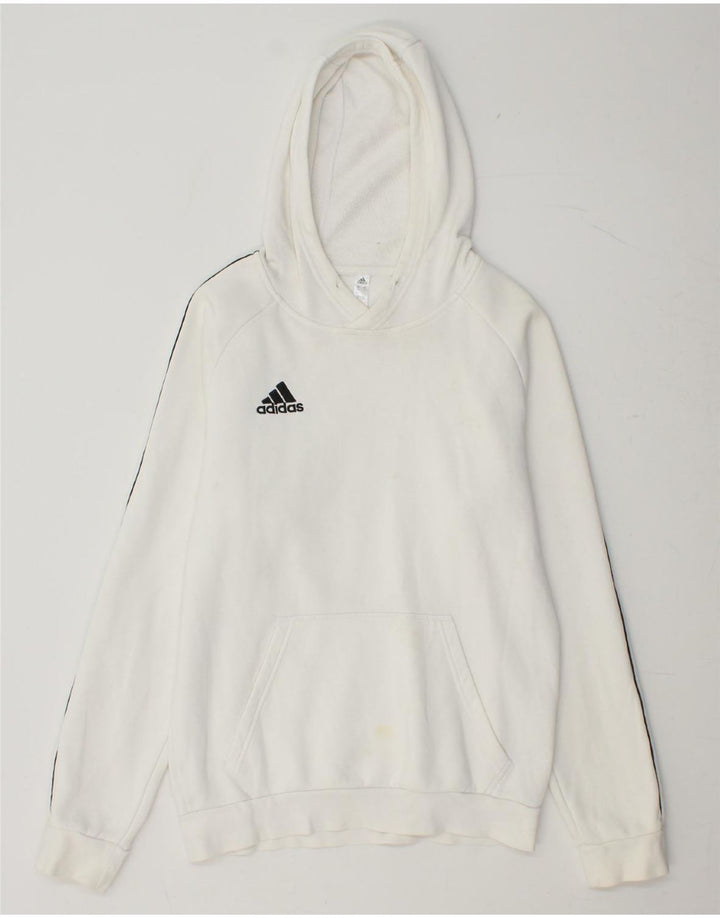 Ανδρικό μπλουζάκι με κουκούλα ADIDAS Μικρό λευκό βαμβακερό